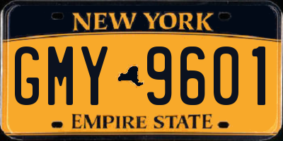NY license plate GMY9601