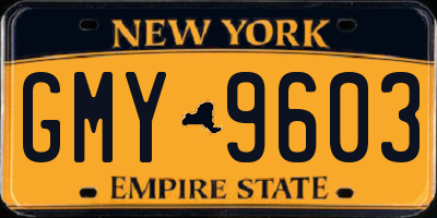 NY license plate GMY9603