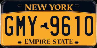 NY license plate GMY9610