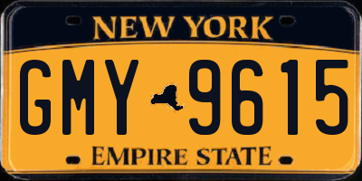 NY license plate GMY9615