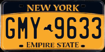NY license plate GMY9633
