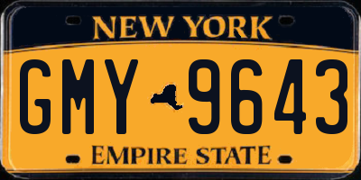 NY license plate GMY9643