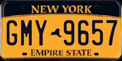 NY license plate GMY9657