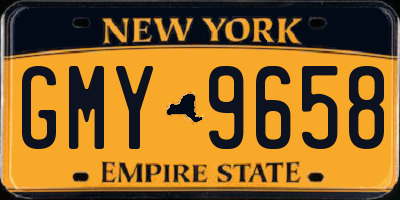 NY license plate GMY9658