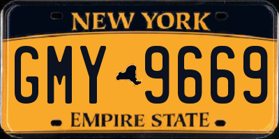 NY license plate GMY9669
