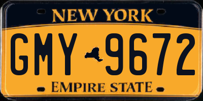 NY license plate GMY9672