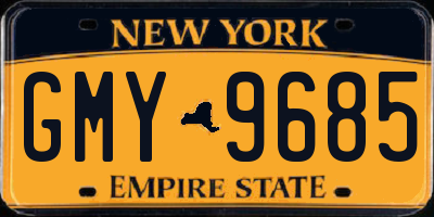 NY license plate GMY9685