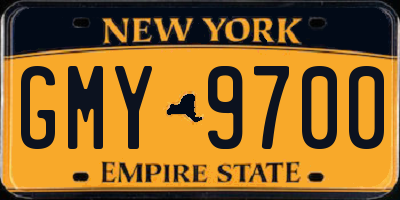 NY license plate GMY9700
