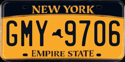 NY license plate GMY9706