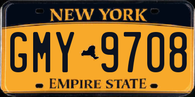 NY license plate GMY9708