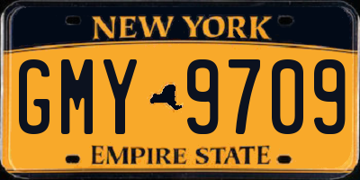 NY license plate GMY9709