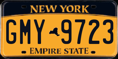 NY license plate GMY9723