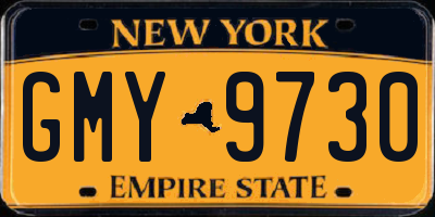 NY license plate GMY9730