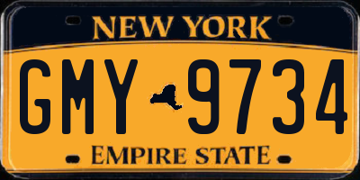 NY license plate GMY9734