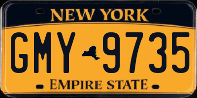 NY license plate GMY9735
