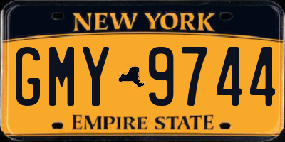NY license plate GMY9744