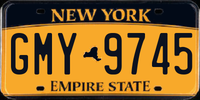 NY license plate GMY9745