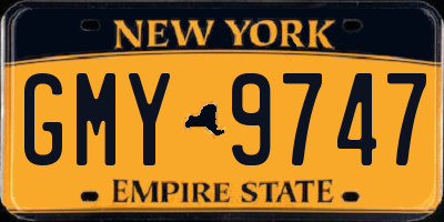 NY license plate GMY9747
