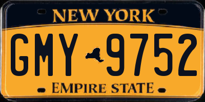 NY license plate GMY9752