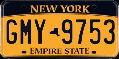 NY license plate GMY9753