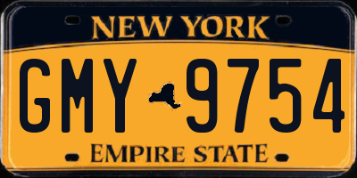 NY license plate GMY9754