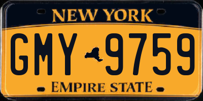 NY license plate GMY9759