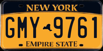 NY license plate GMY9761