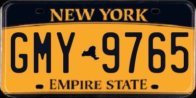 NY license plate GMY9765