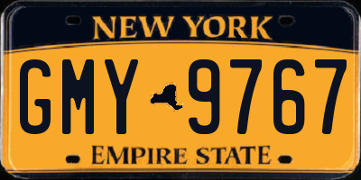 NY license plate GMY9767