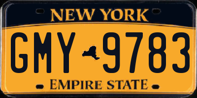 NY license plate GMY9783