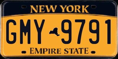 NY license plate GMY9791