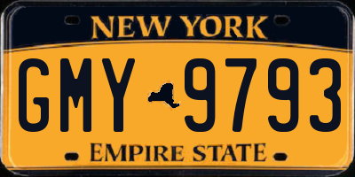 NY license plate GMY9793