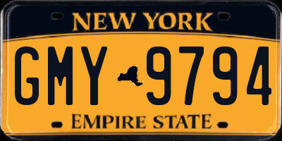 NY license plate GMY9794