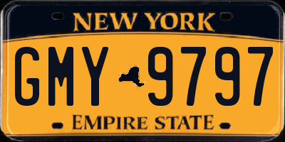NY license plate GMY9797