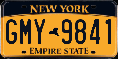 NY license plate GMY9841