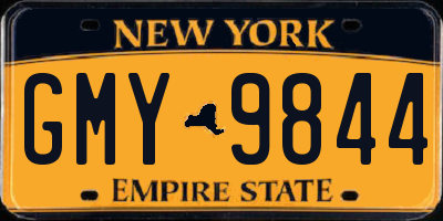 NY license plate GMY9844