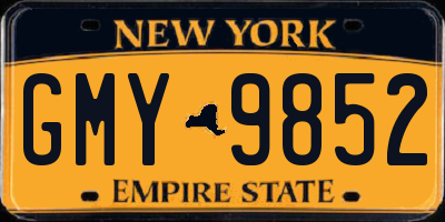 NY license plate GMY9852