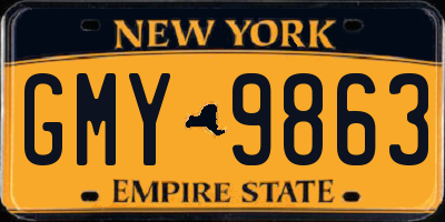 NY license plate GMY9863