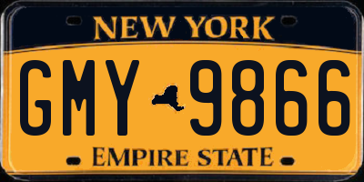 NY license plate GMY9866