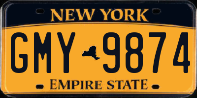 NY license plate GMY9874