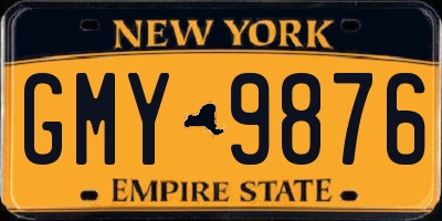 NY license plate GMY9876