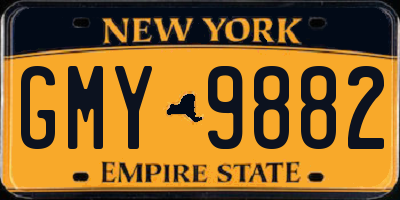 NY license plate GMY9882