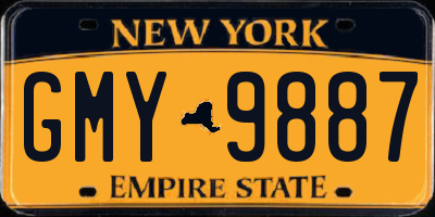 NY license plate GMY9887