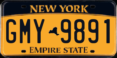 NY license plate GMY9891
