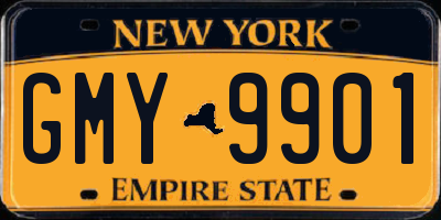 NY license plate GMY9901