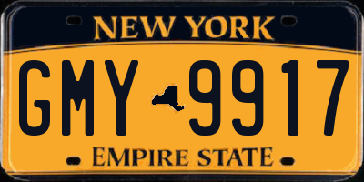 NY license plate GMY9917