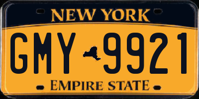NY license plate GMY9921