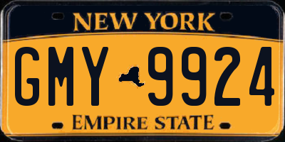 NY license plate GMY9924