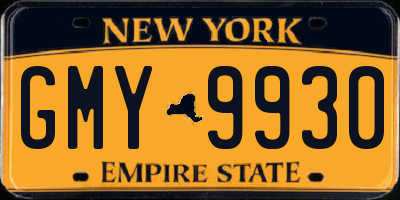 NY license plate GMY9930