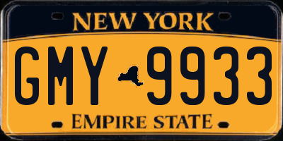NY license plate GMY9933